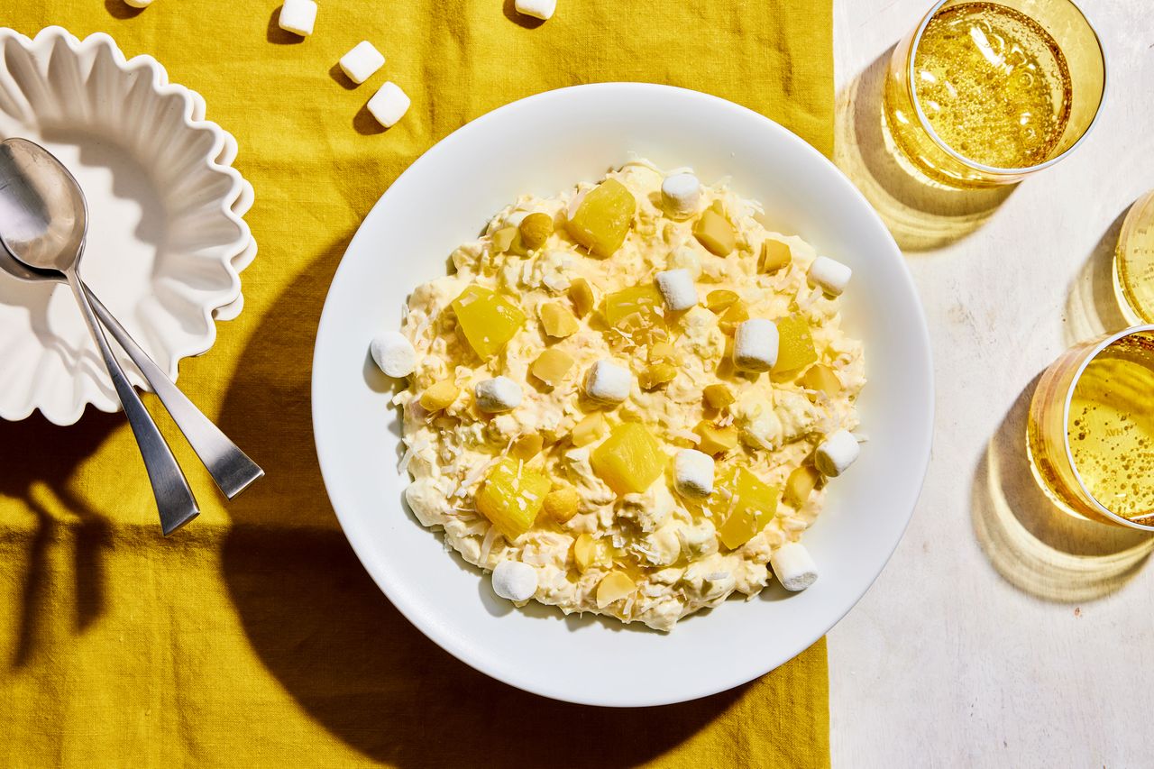 Southern Living Pineapple Fluff in a bowl to serve