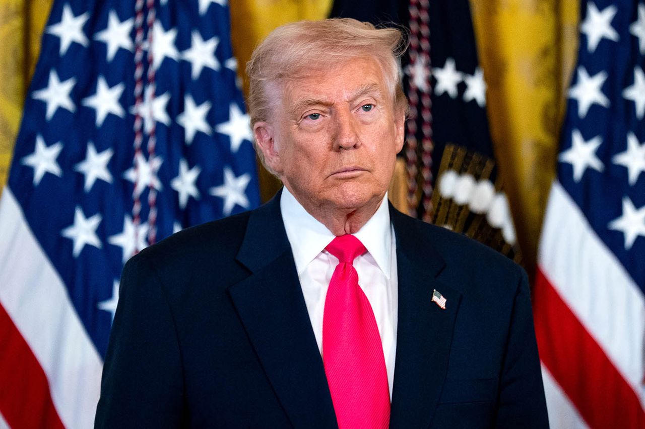 US President Donald Trump during an executive order signing in the East Room of the White House in Washington, DC, US, on Thursday, Nov. 13, 2025