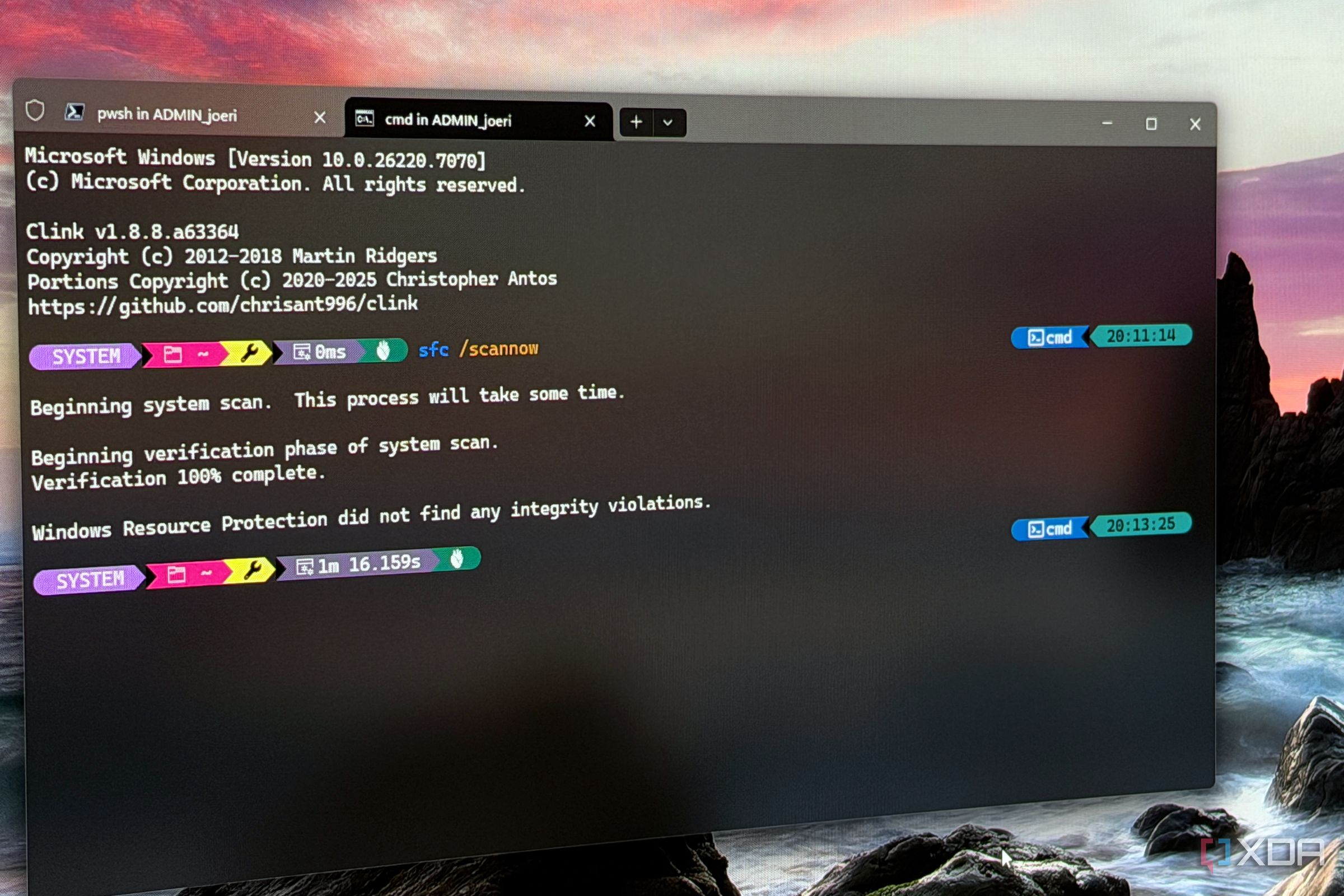 I gave Windows Command Prompt the 