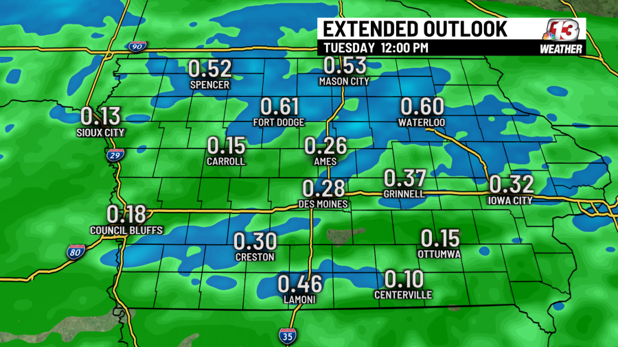 Cooler week ahead with rain chances increasing in Des Moines