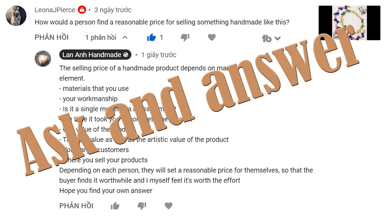 Ask and answer | How to get a reasonable price for a handmade product ...