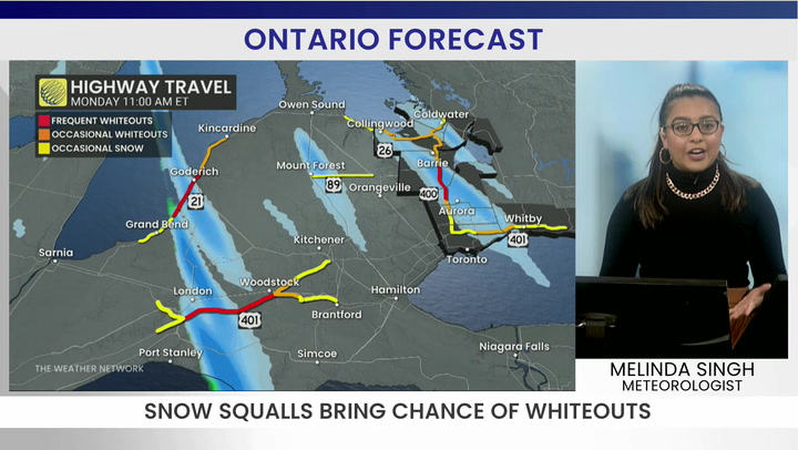 Dangerous Highway Travel Expected Due to Snow Squalls