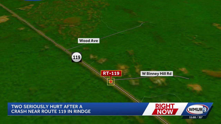 Two seriously injured after crash near Route 119 in Rindge, authorities say