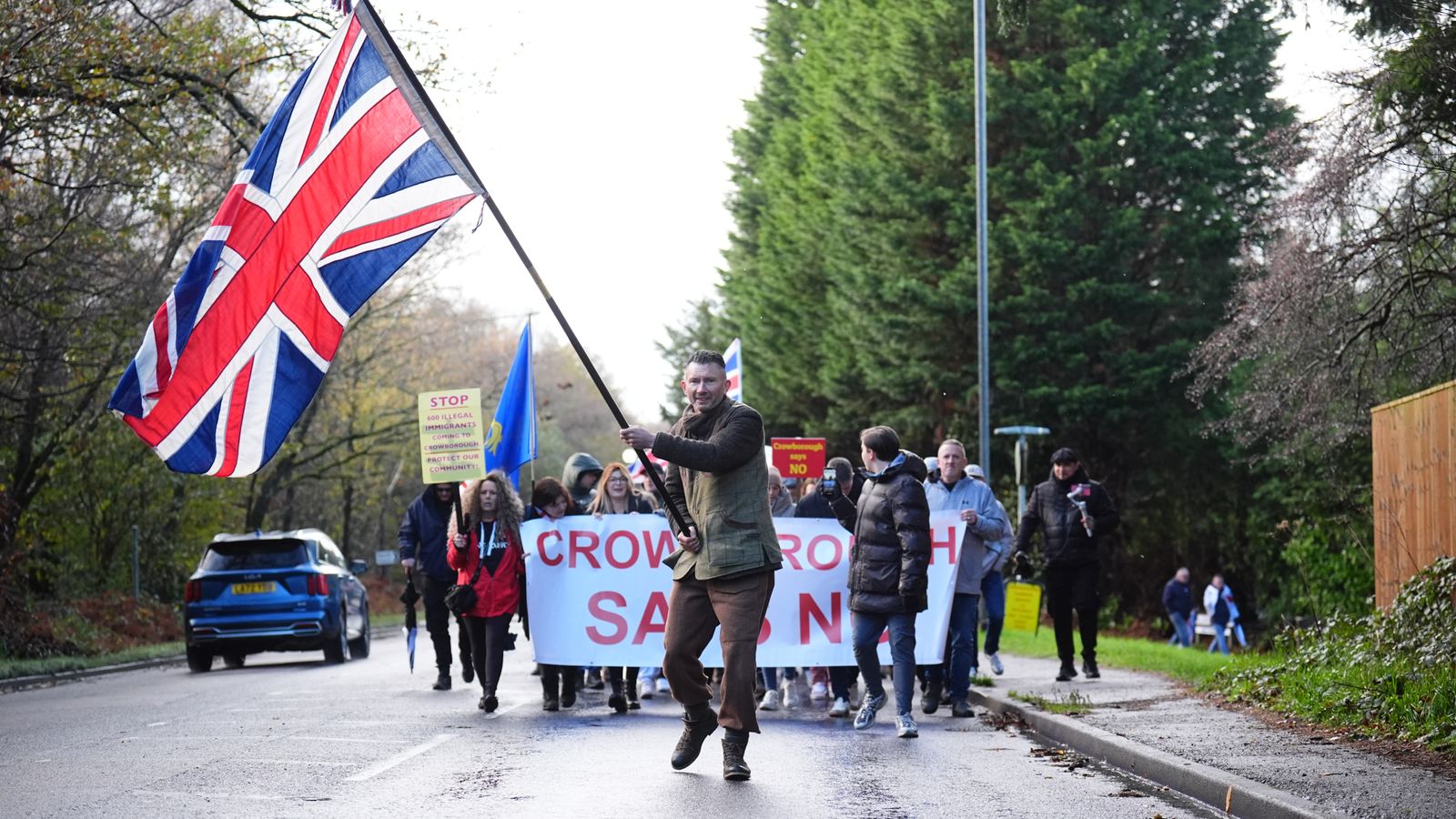 Hundreds protest against army barracks plan for asylum seekers