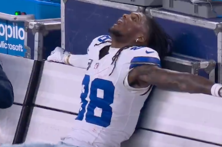 Distraught CeeDee Lamb goes off on sideline before Cowboys ...