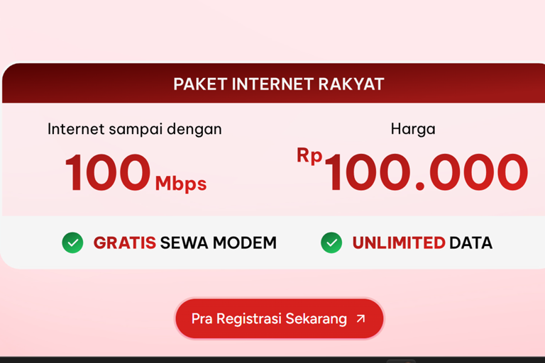 Internet rakyat Rp 100 ribu aktif mulai Januari 2026, ini cara daftarnya