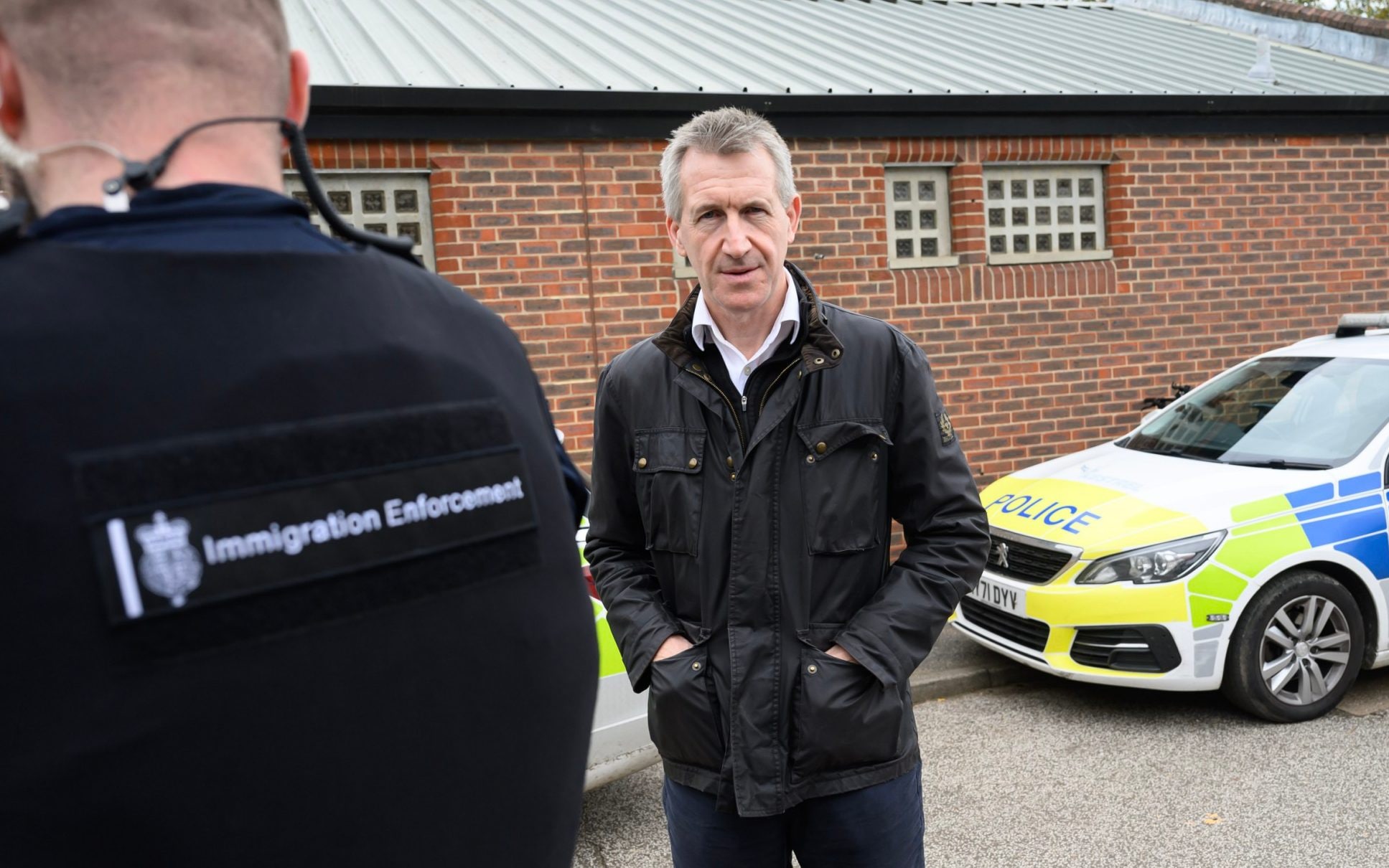Security Minister Dan Jarvis accompanying police on their day of action in west Suffolk - Paul Grover