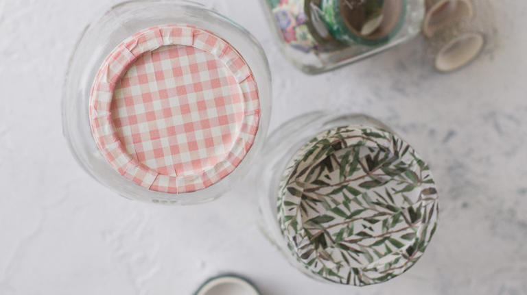Turn Old Jars Into Beautiful Countertop Storage With An Easy DIY Lid Hack