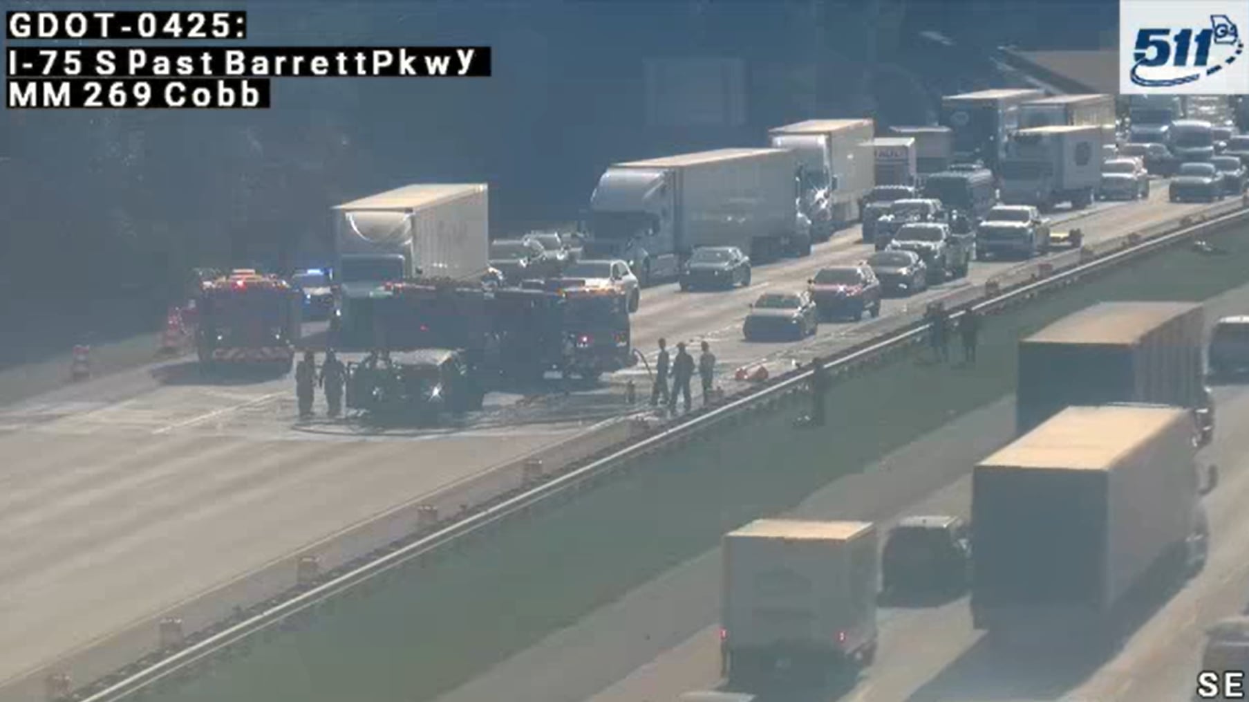 I-75 northbound in Cobb County back open after car fire