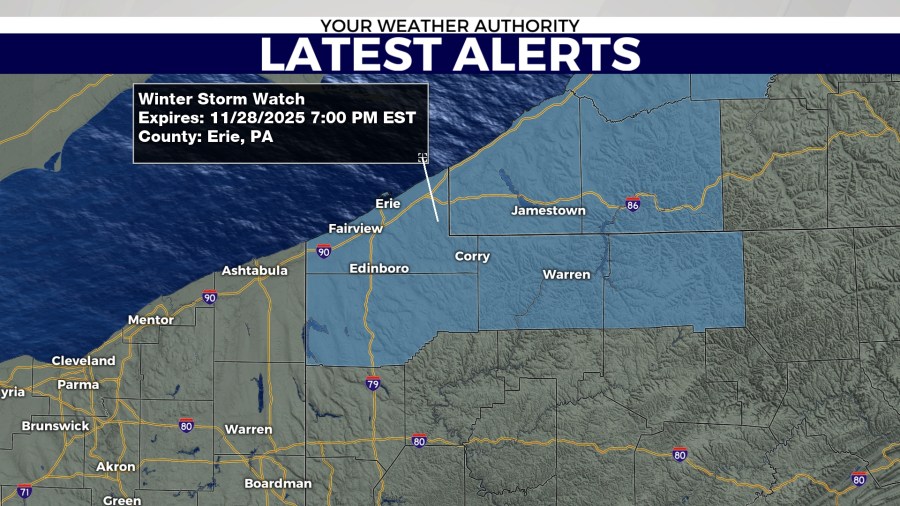 Winter storm watches issued for region starting Wednesday night
