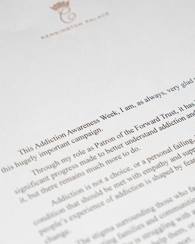 The Prince and Princess of Wales/Instagram Kate Middleton's letter for The Forward Trust’s Taking Action on Addiction Campaign to support Addiction Awareness Week 2025.