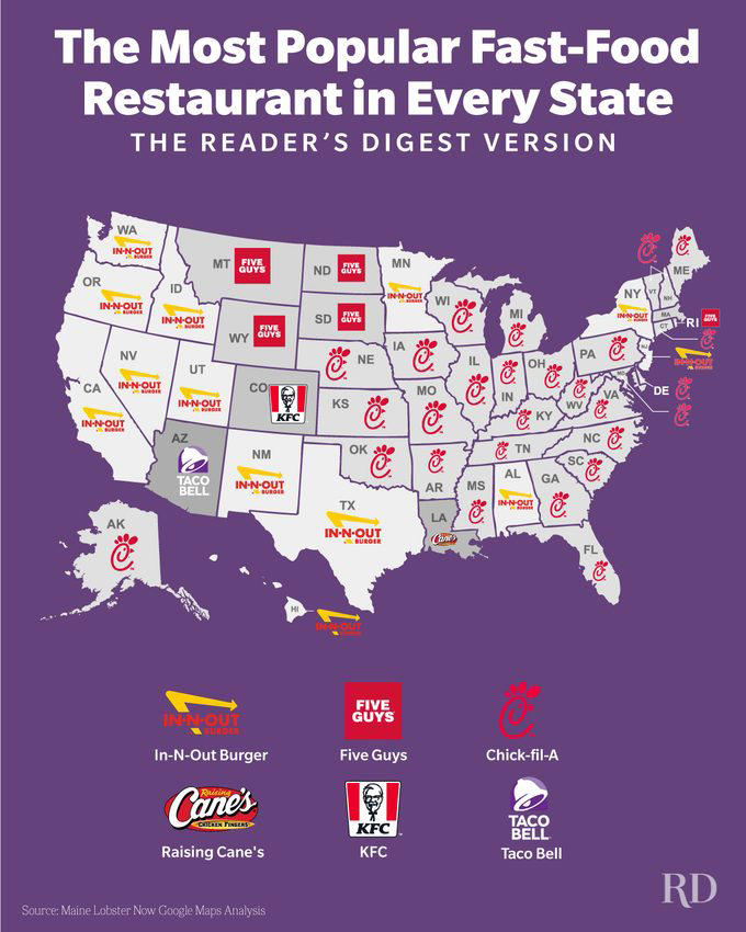 These Are the Most Popular FastFood Restaurants in Every State—And One