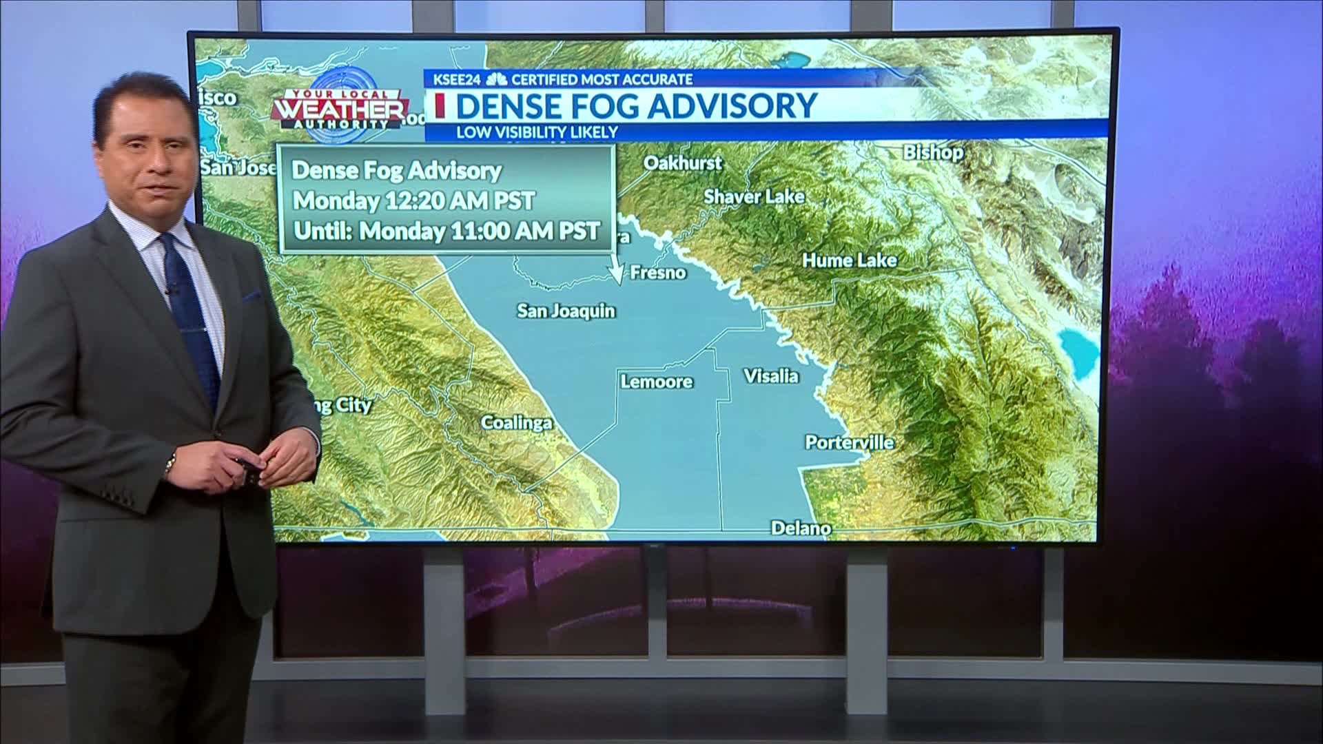 Monday South Valley Forecast