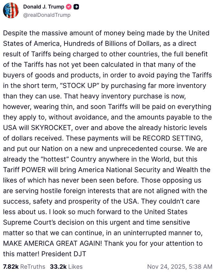 Trump Just Posted A Warning That Tariff Payments Are About To ...