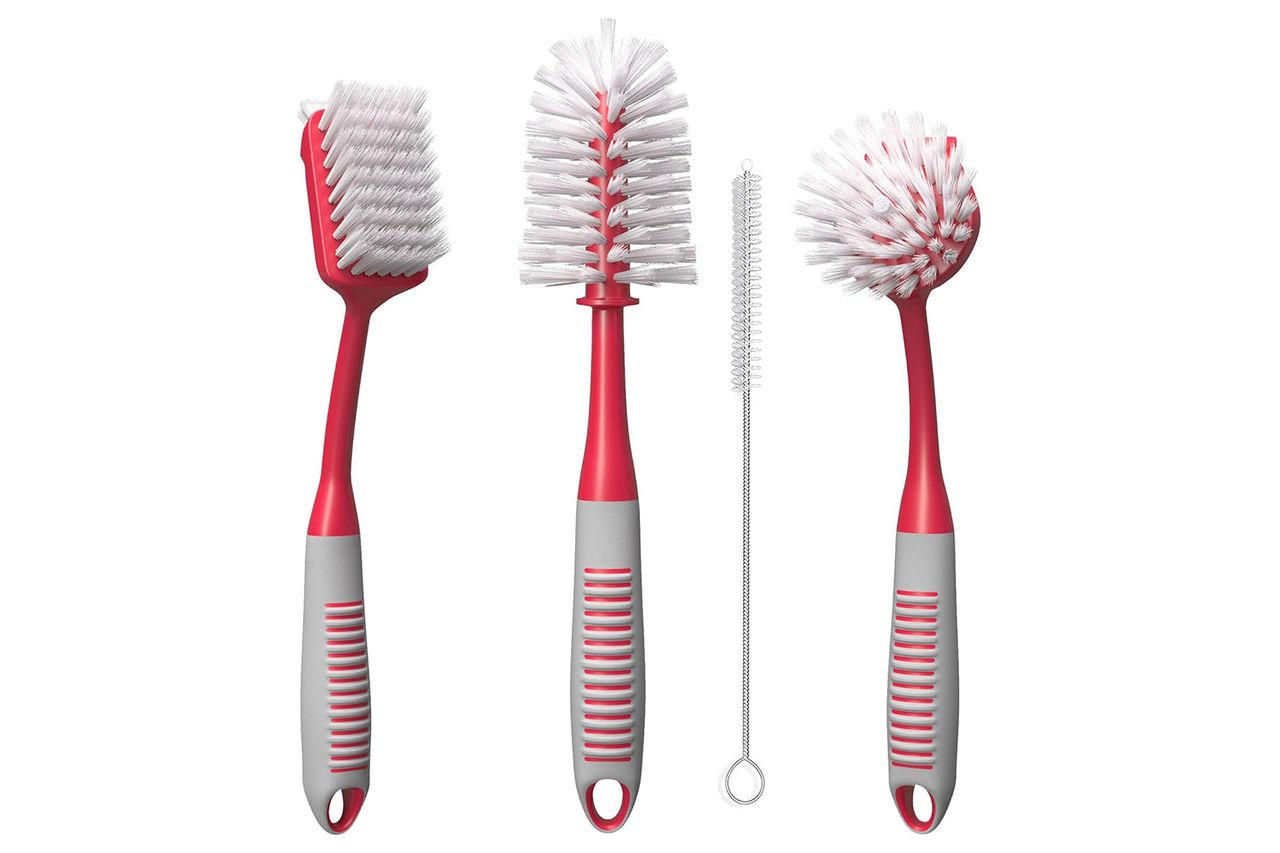 Dish Brush Set of 4 with Bottle Water Brush