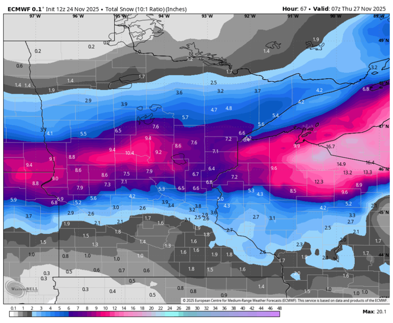 Winter storm warning issued as heavy snow hits Minnesota two days ...
