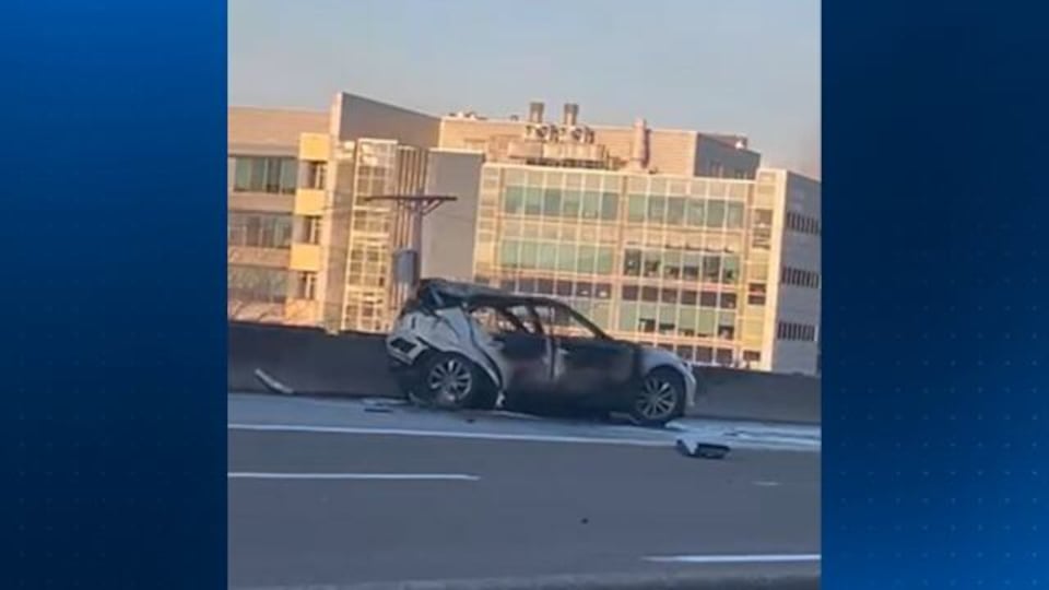 Woman killed when car catches fire during crash on Parkway East