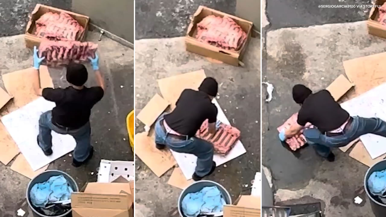Bay Area restaurant employee caught on video slamming slab of ribs onto ...