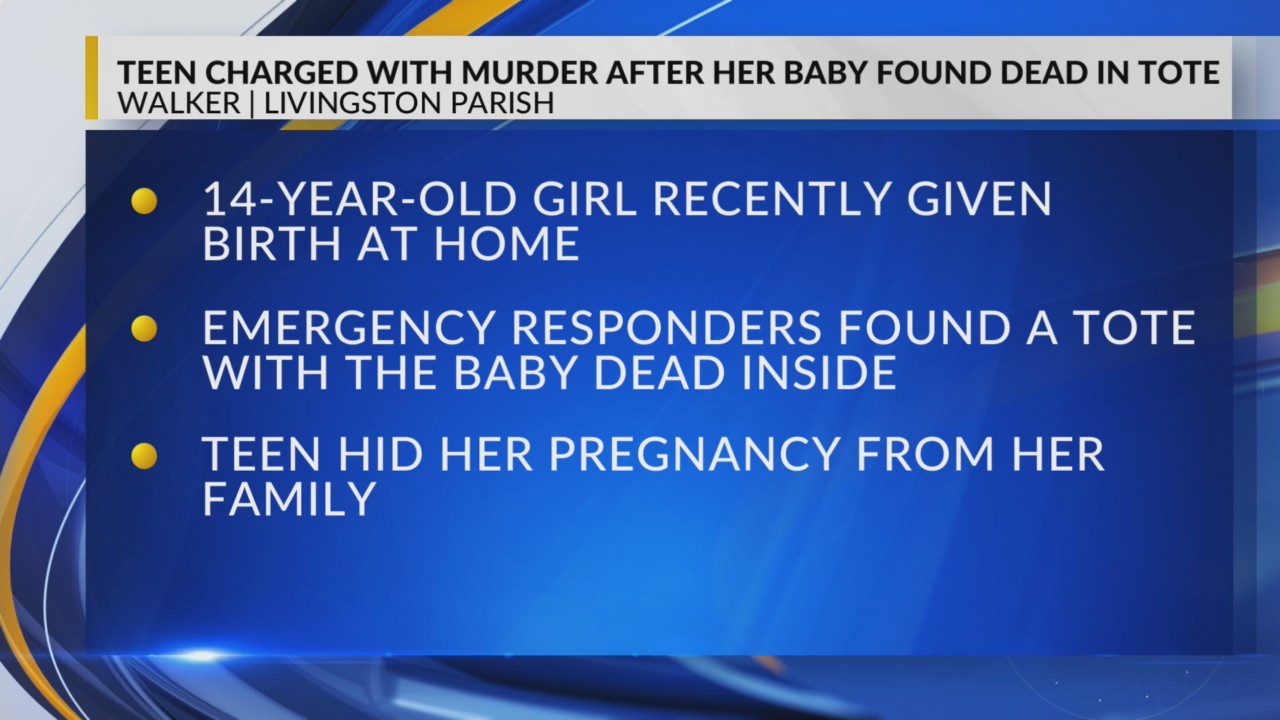 Louisiana teen charged with murder after her baby found dead in tote ...
