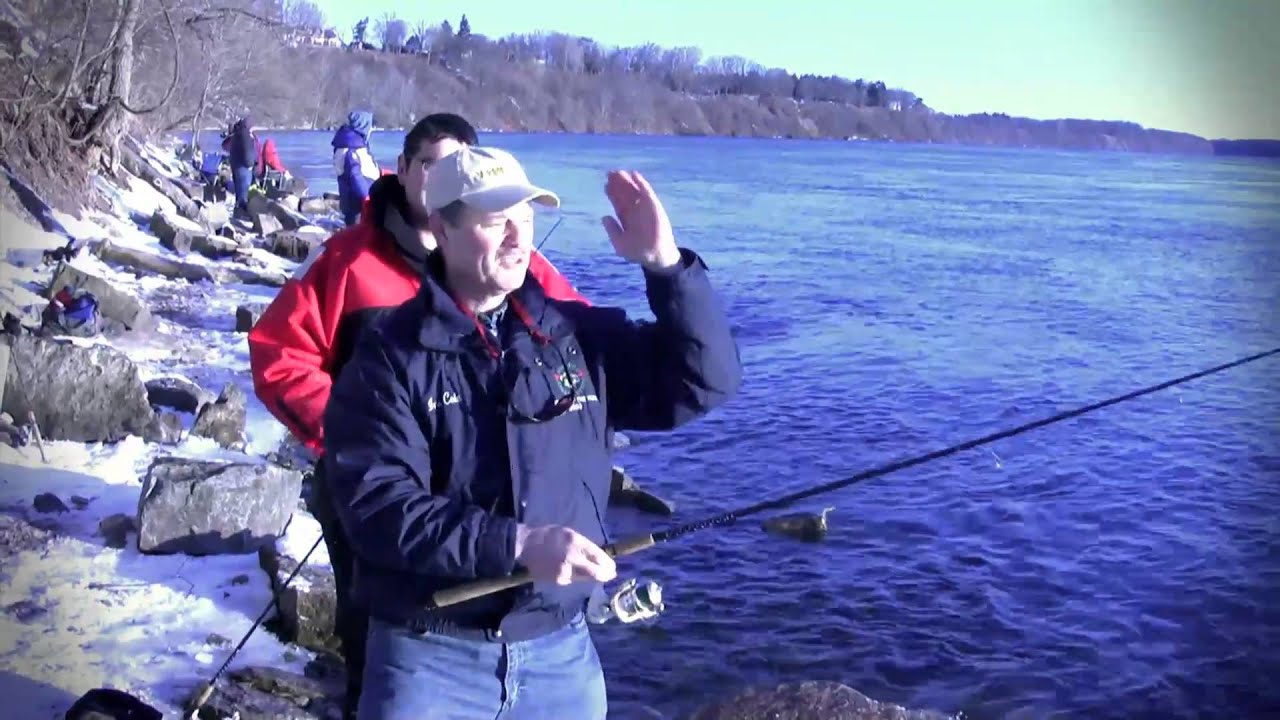Using homemade roe bags to fish for trout from shore