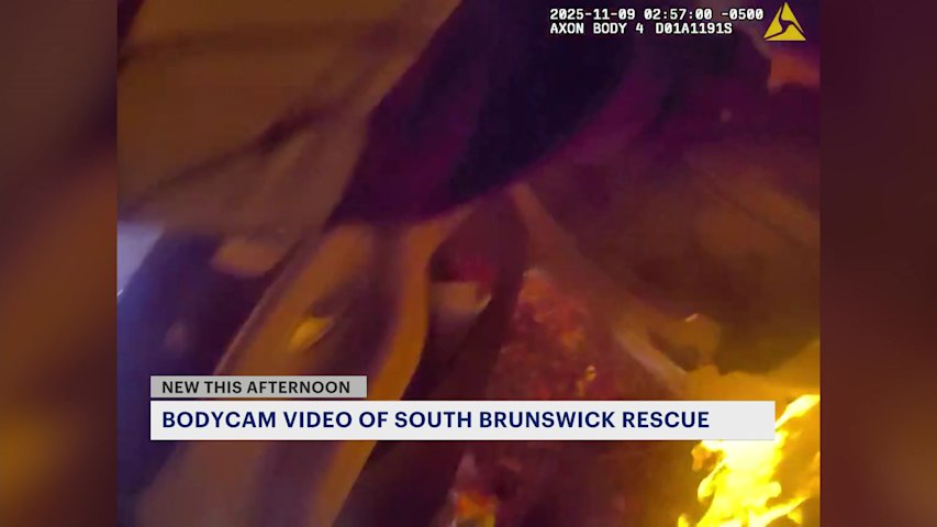 BODY CAM: South Brunswick officers rescue man from burning car