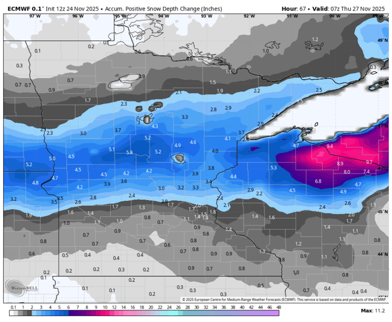 Winter storm warning issued as heavy snow hits Minnesota two days ...