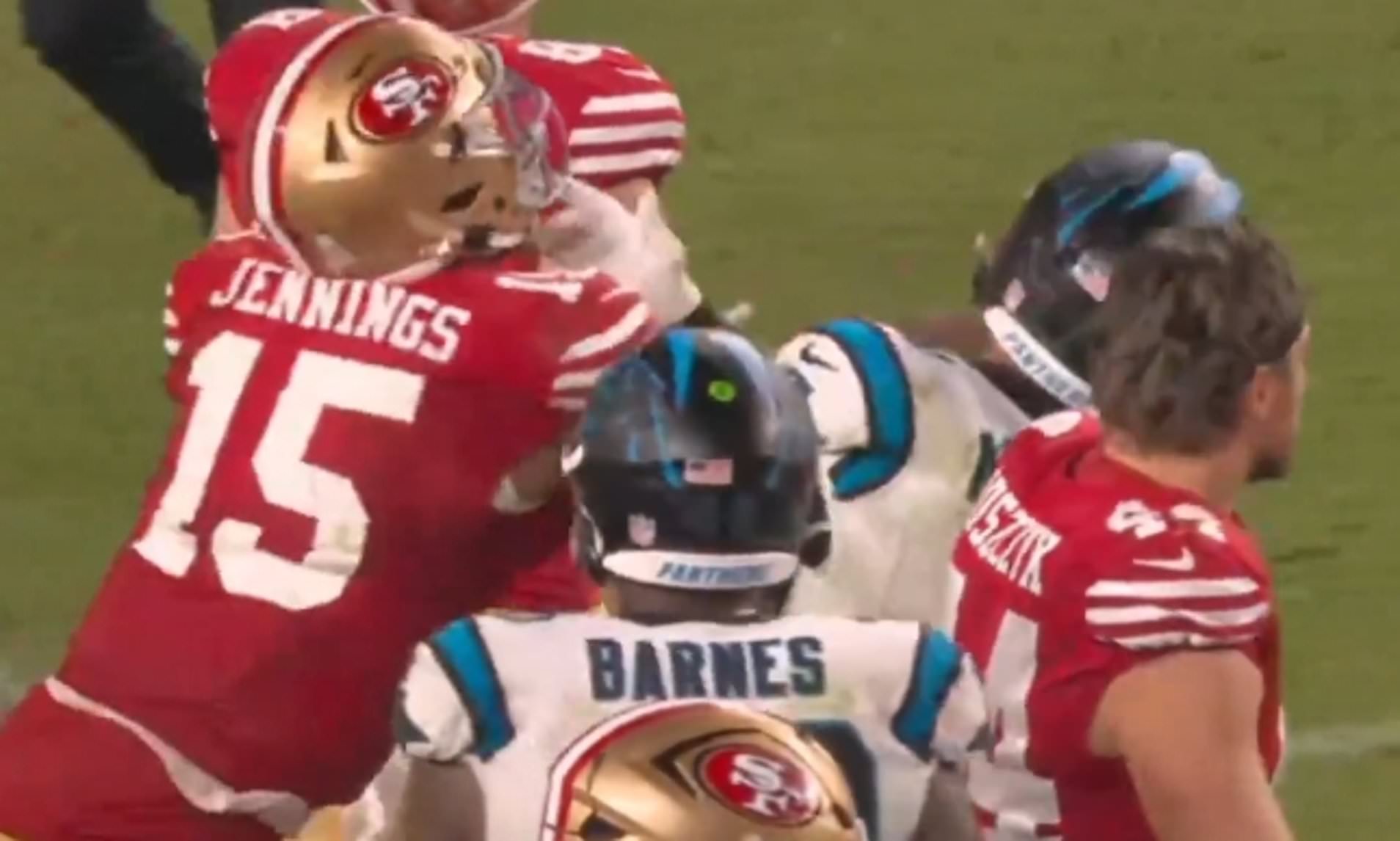 Furious 49ers star risks the wrath of the NFL after smacking rival in ...