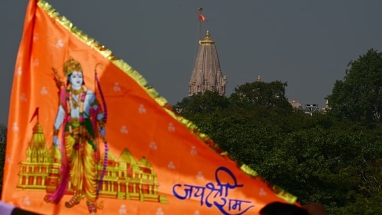 PM Modi hoists saffron flag atop Ram Temple in Ayodhya, marks its ...