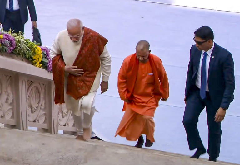 PM Modi hoists saffron flag atop Ram temple in Ayodhya