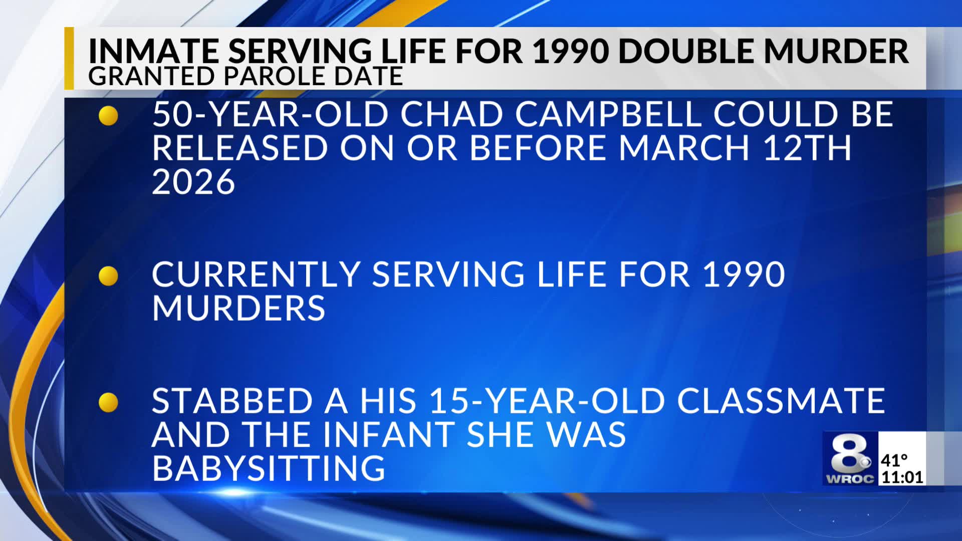 Inmate serving life for 1990 double murder granted parole date