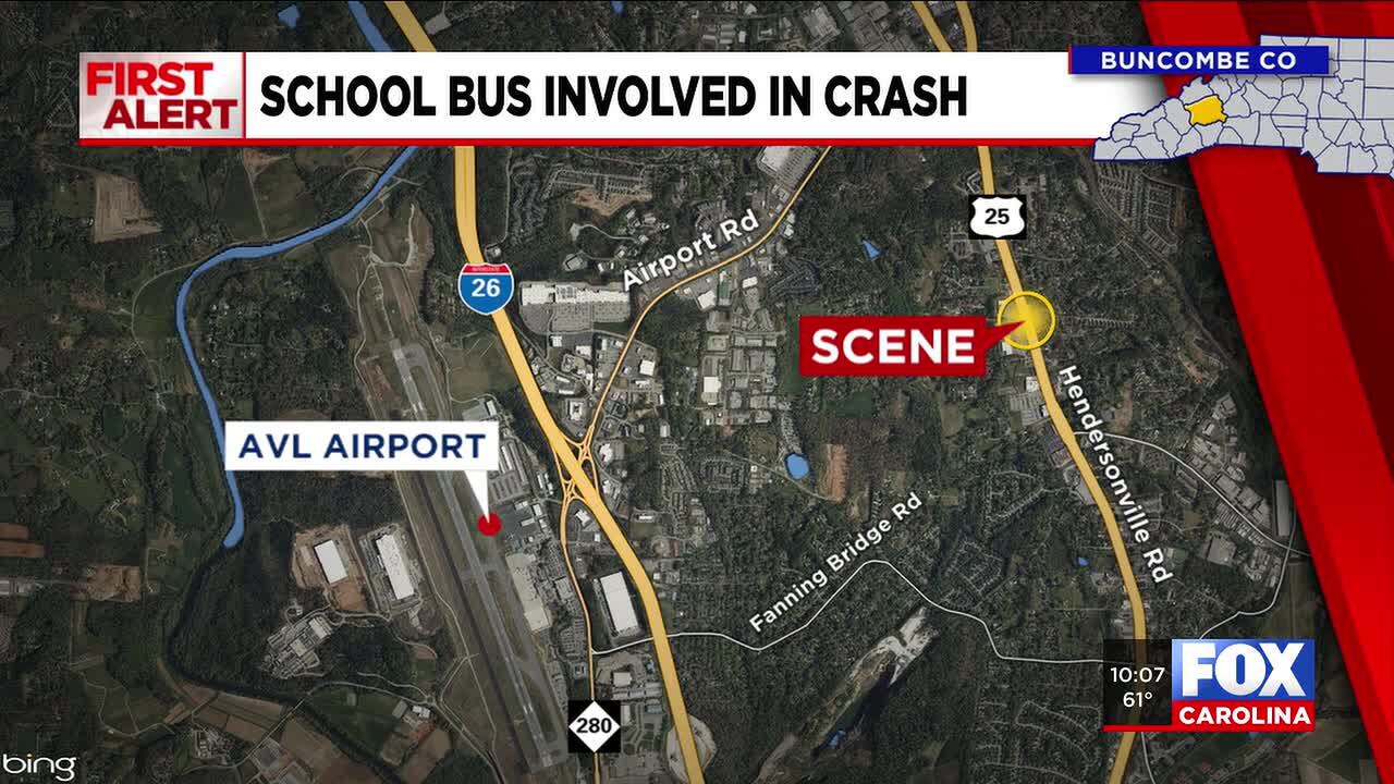 NCHP: Truck driver cited after crash involving school bus in Buncombe Co.