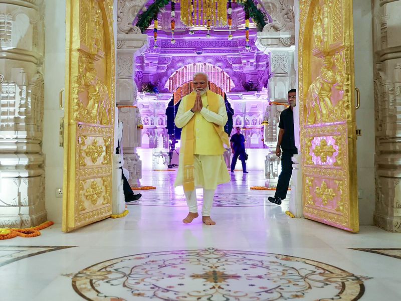 PM Modi in Ayodhya, set to hoist flag on 191-foot-high Ram Temple top