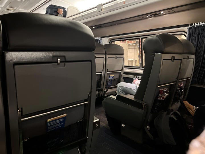 I chose a 9-hour Amtrak over a 2-hour flight home. It's not perfect ...