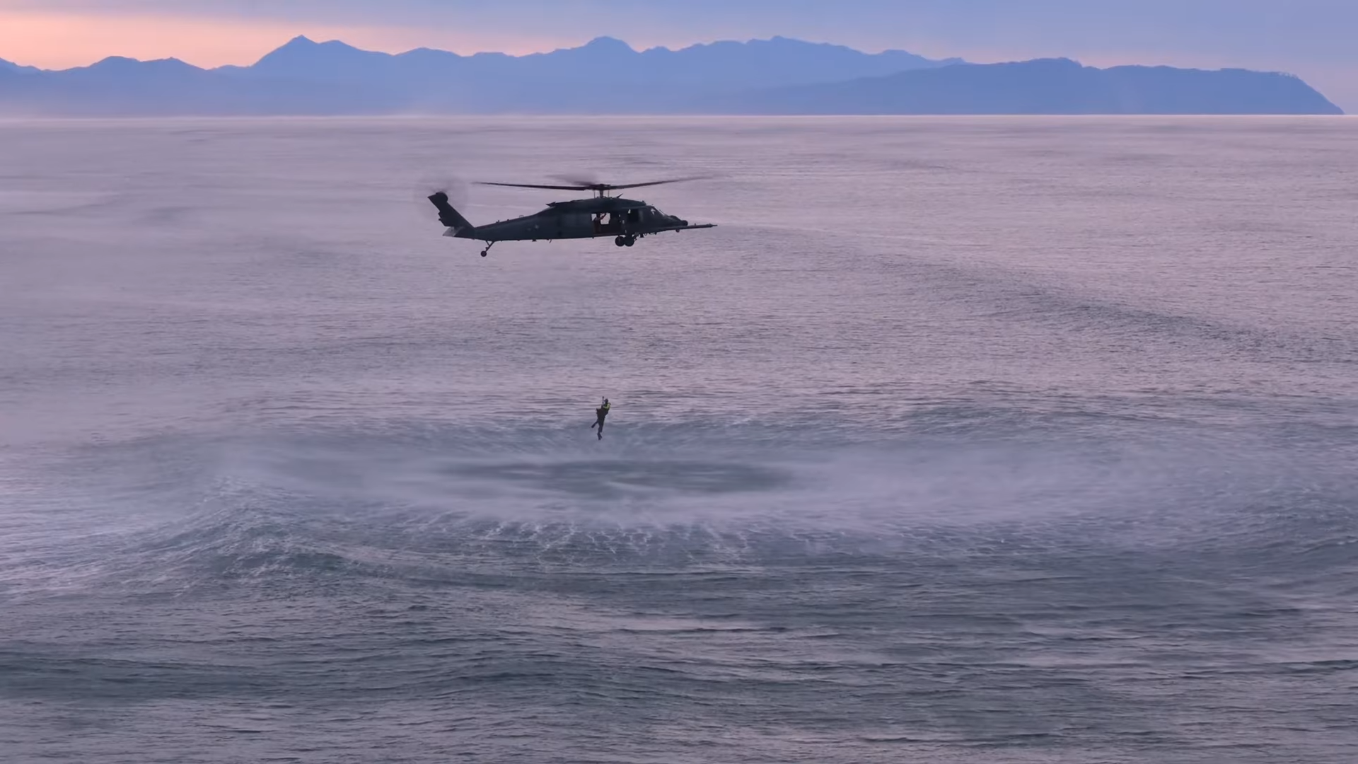 U.S. Coast Guard Aircrews Train in Heavy Surf