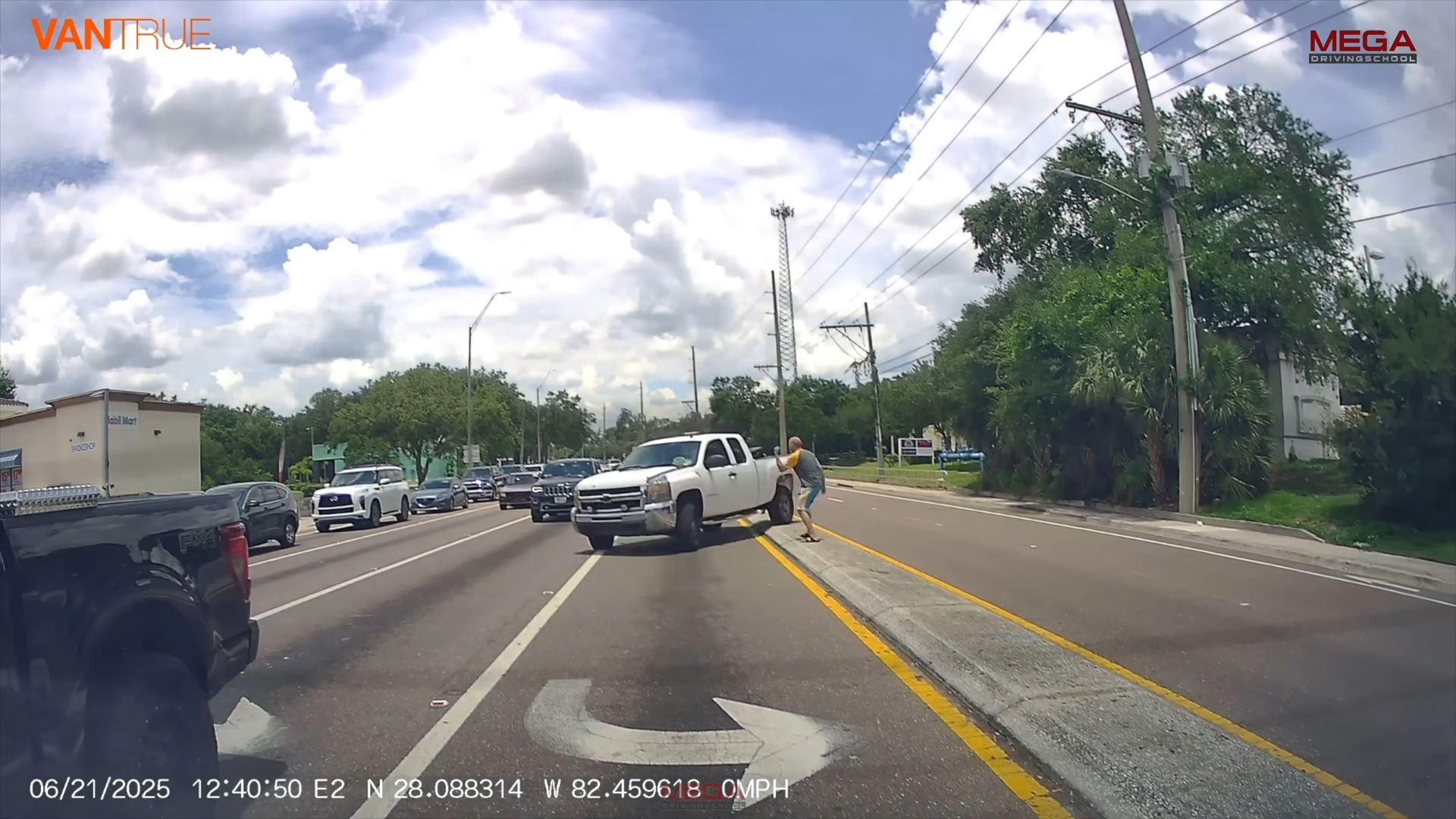 What happened when an angry driver lost control on the road