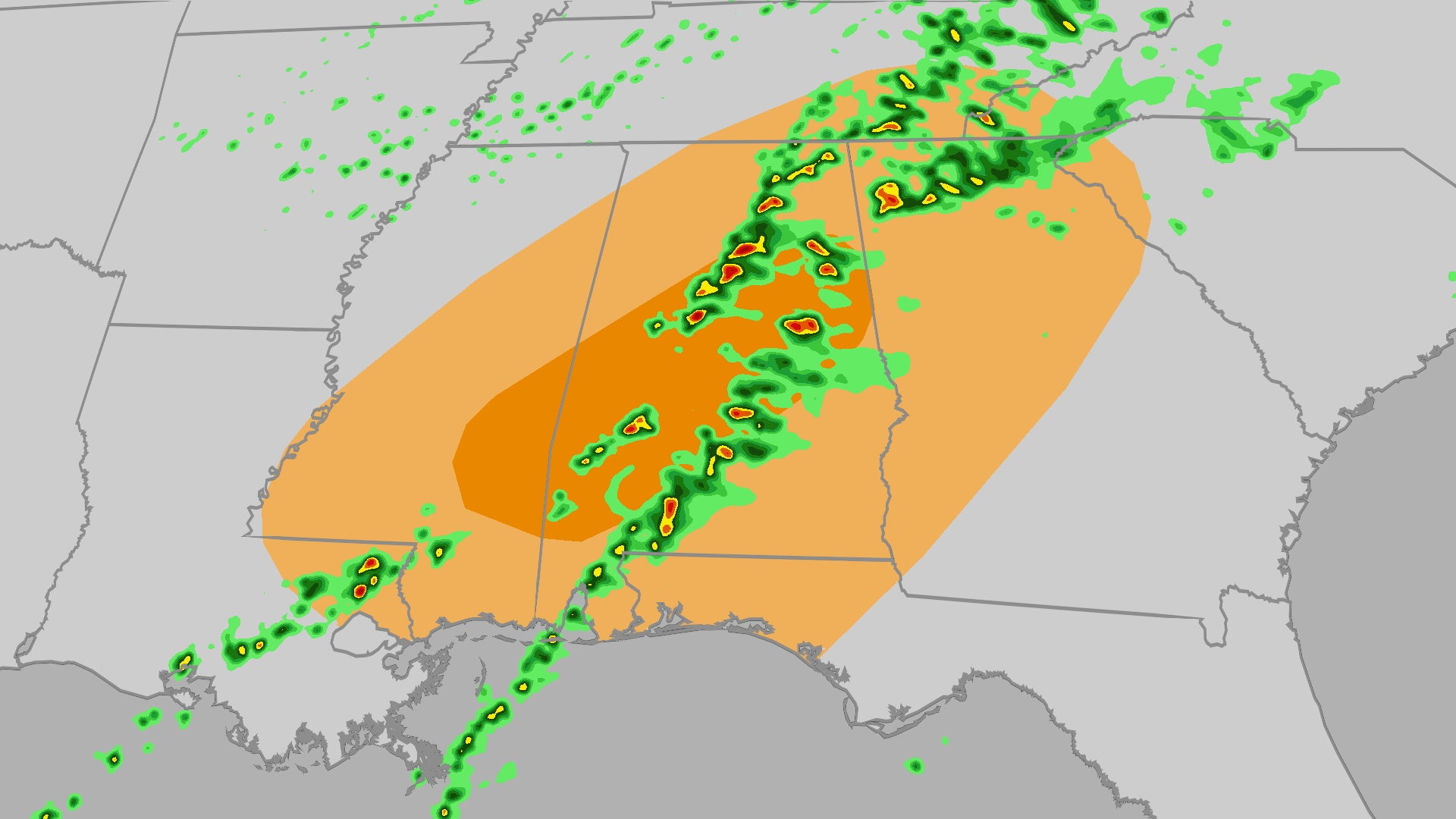 Severe Storms Target Southeast Tuesday-Wednesday AM