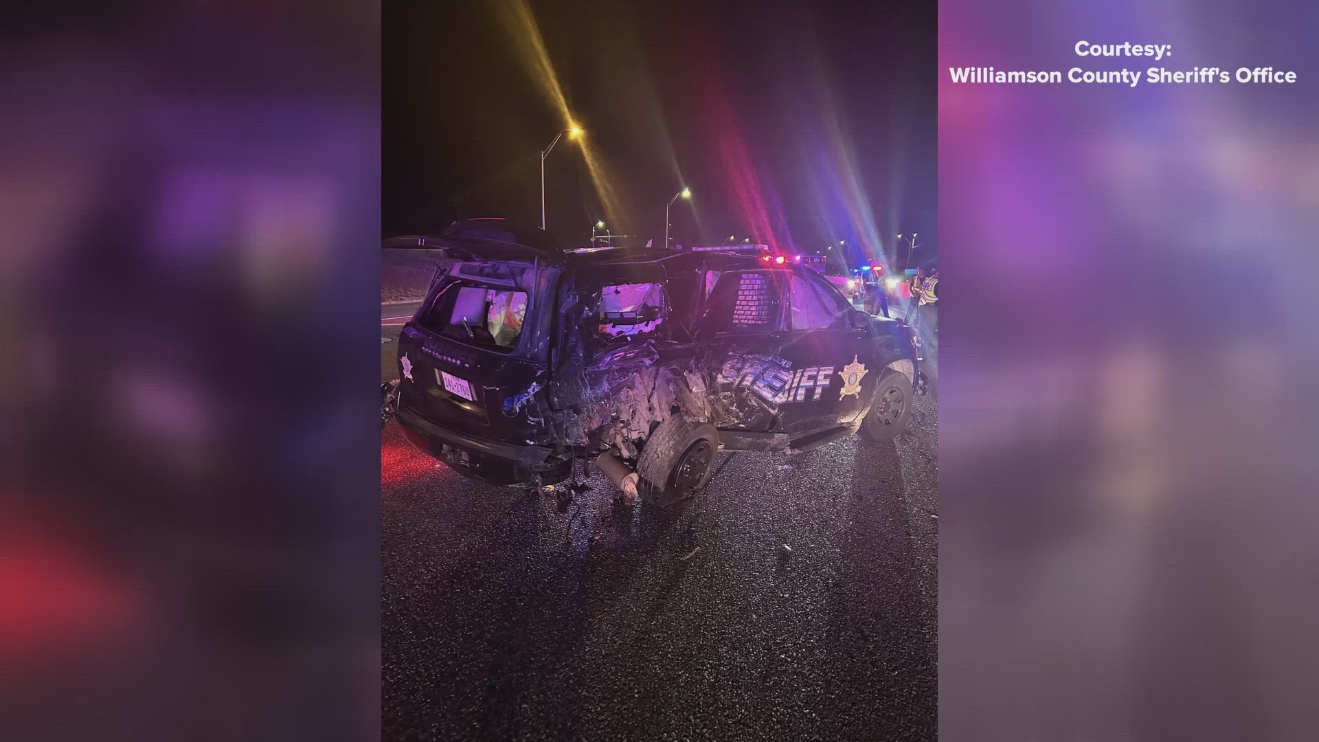 Williamson County Deputy's cruiser crushed by suspected drunk driver