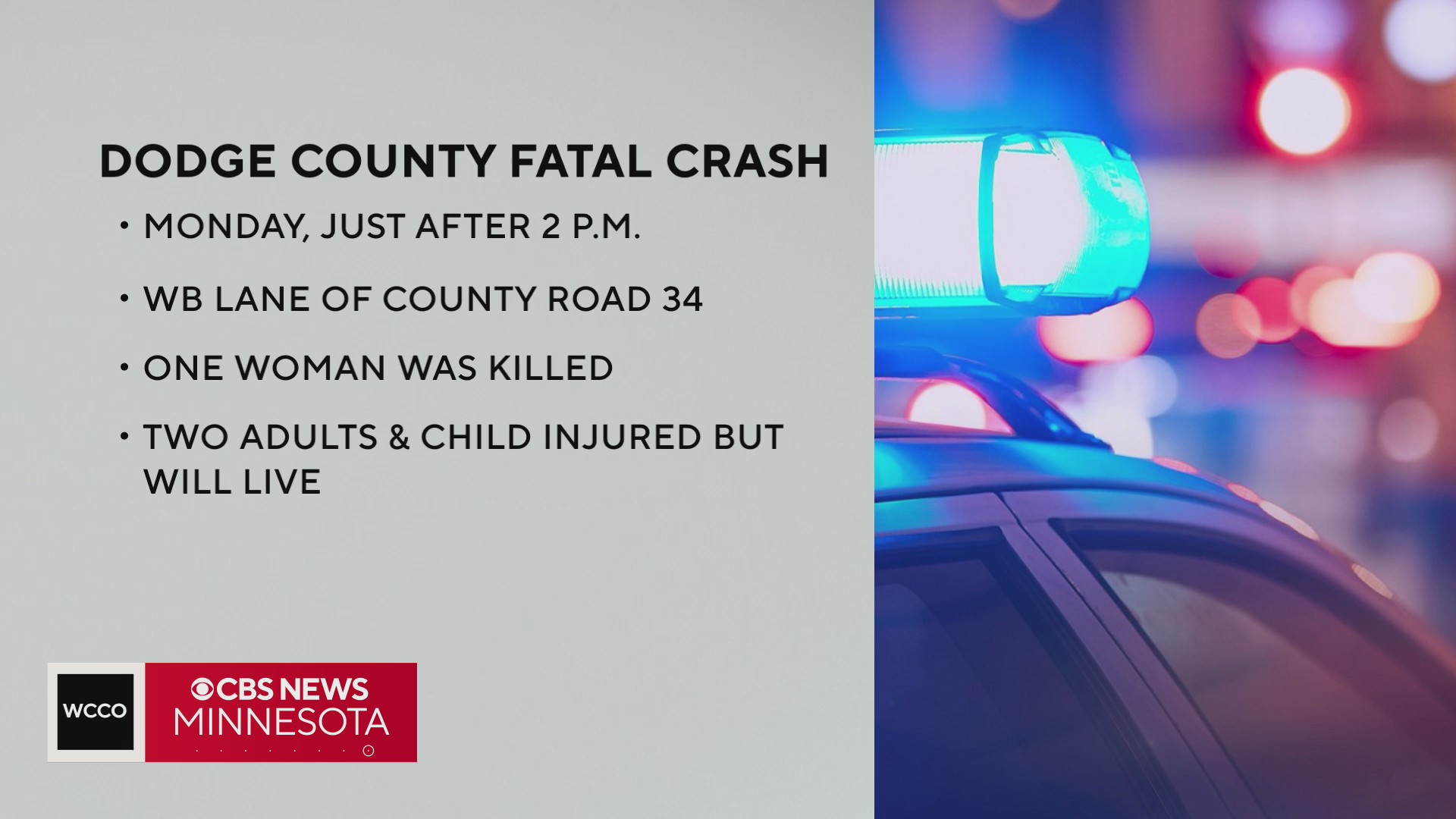 1 killed, 3 injured in Dodge County crash