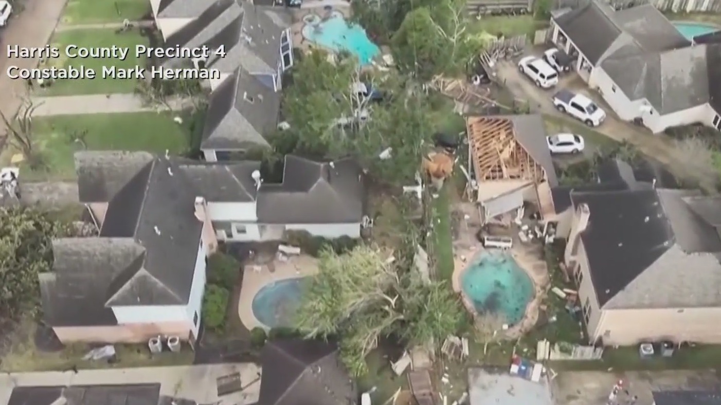 Possible tornado leaves path of destruction in Houston area