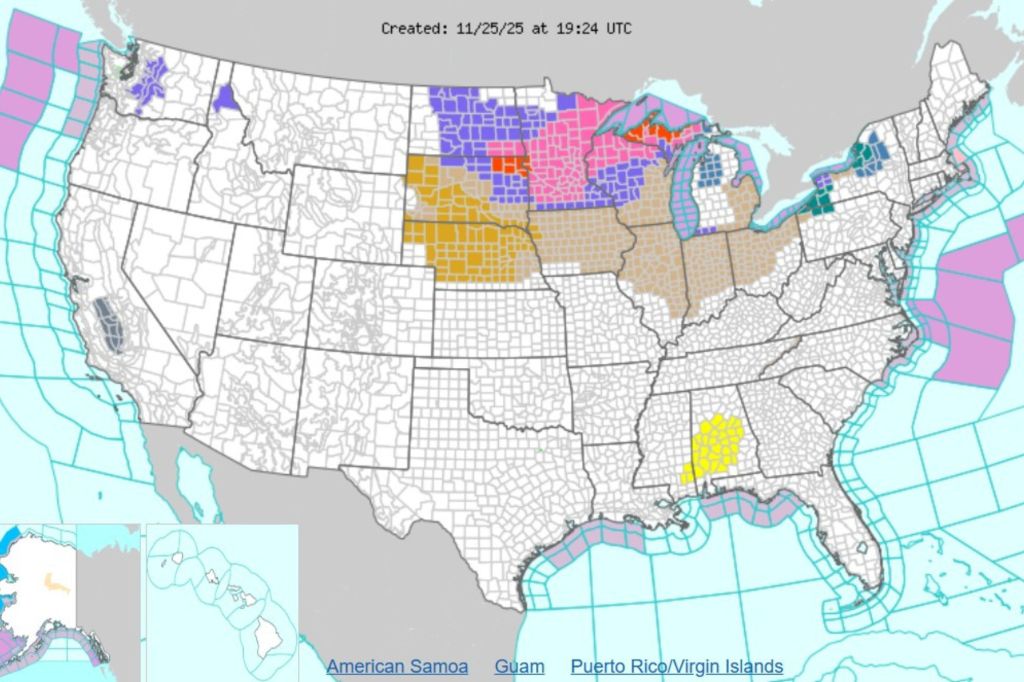 Thanksgiving Travel: Map Shows States Where Travel To Be Impacted By ...