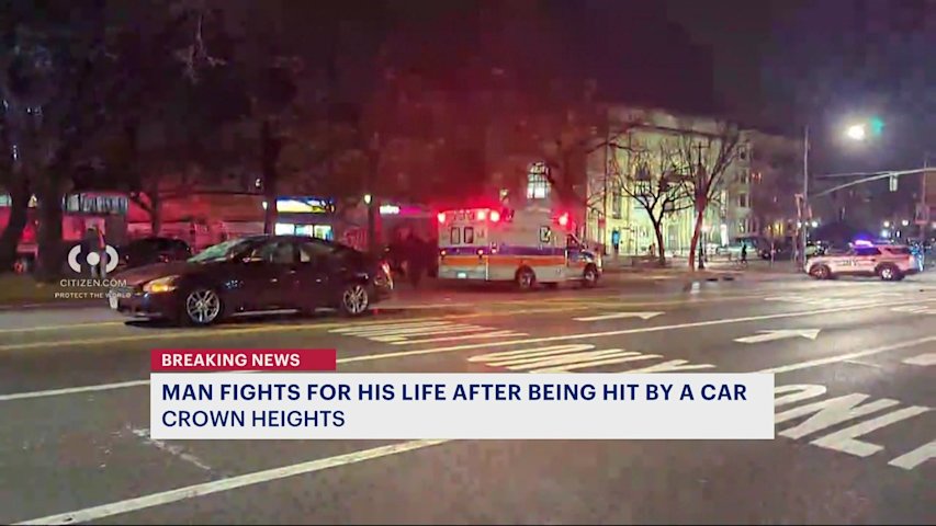Man critically injured after being hit by car in Crown Heights