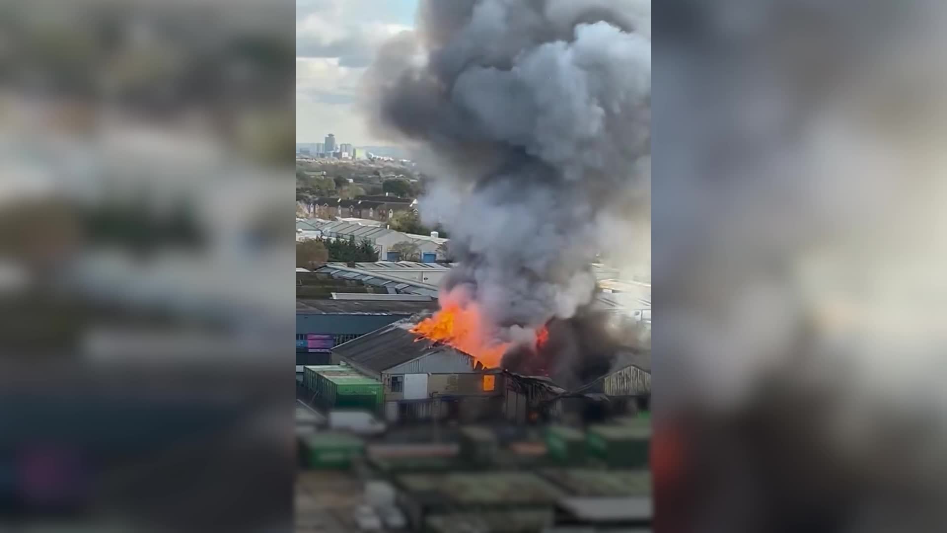 London warehouse engulfed in flames may contain fireworks, firefighters ...
