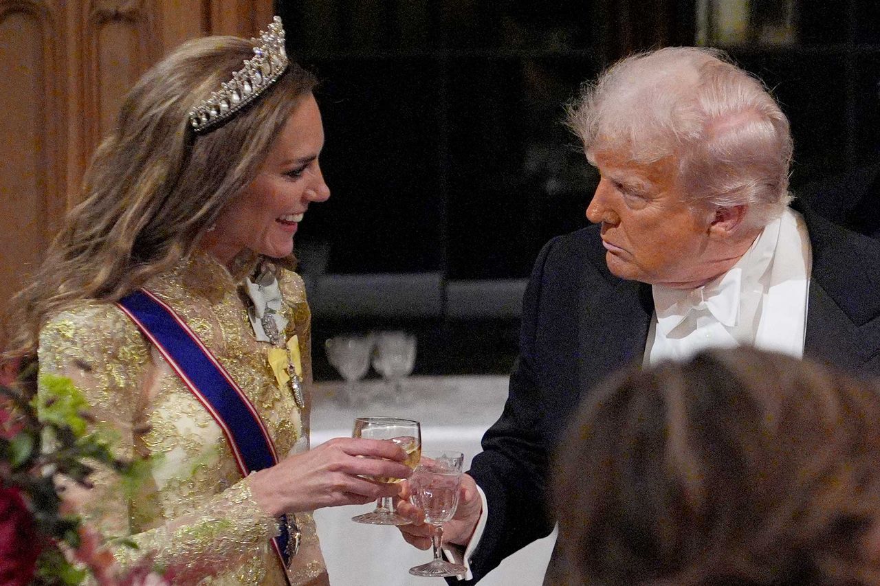YUI MOK/POOL/AFP via Getty Kate Middleton toasts President Donald Trump during a State Banquet at Windsor Castle on Sept. 17, 2025