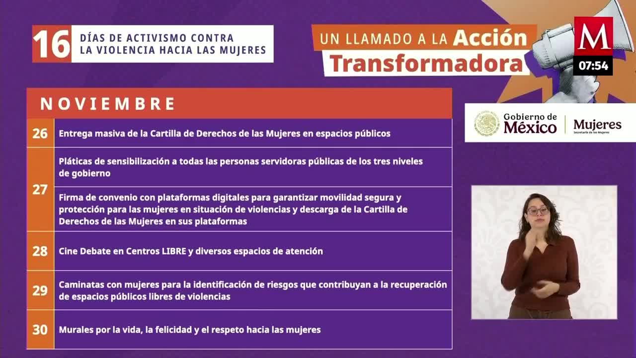 ¡Talleres! Presentan 16 días de acciones contra la violencia hacia la mujer