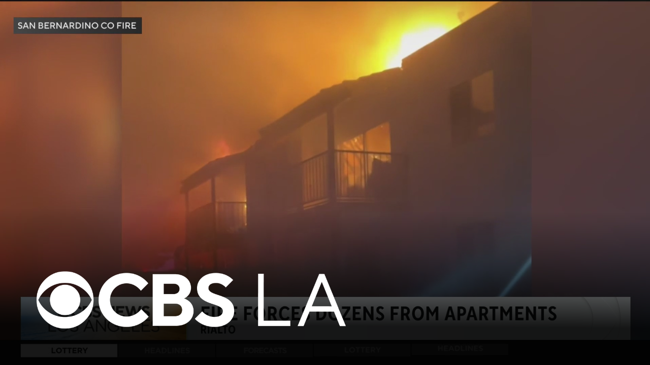 More than a dozen families displaced after fire rips through Rialto ...