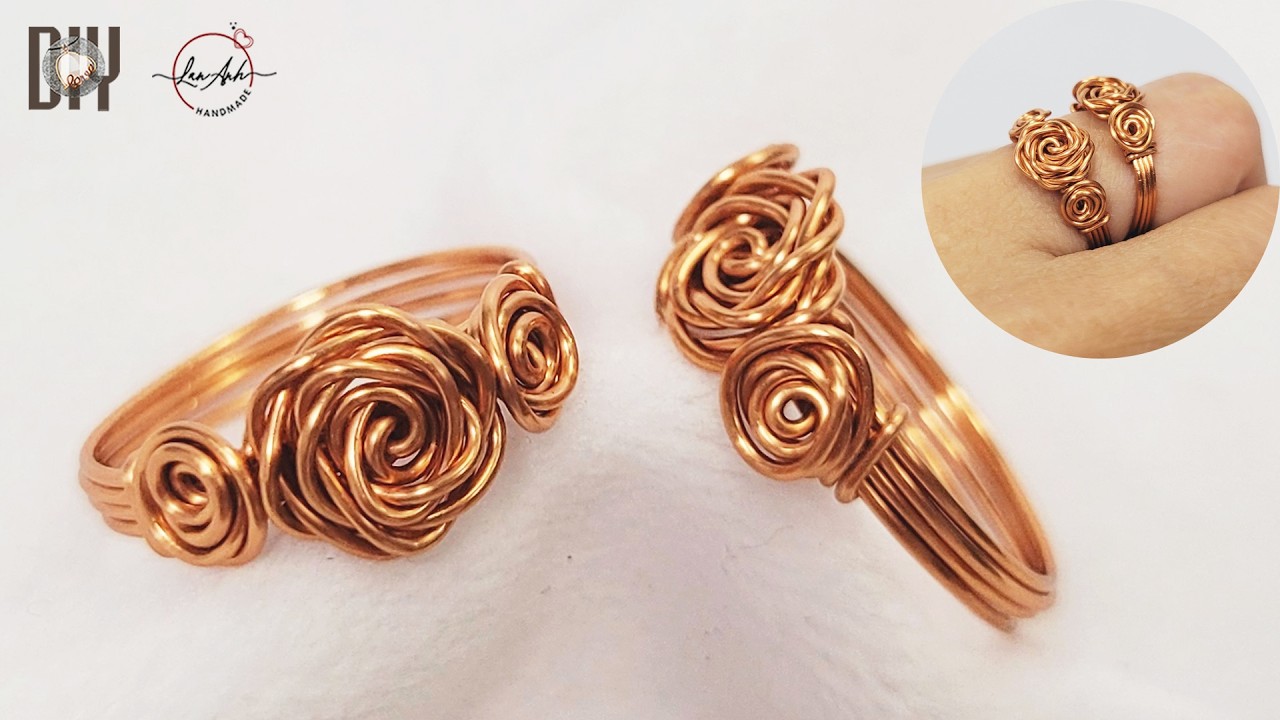 Make beautiful flower rings for spring | Rose ring for beginner ...