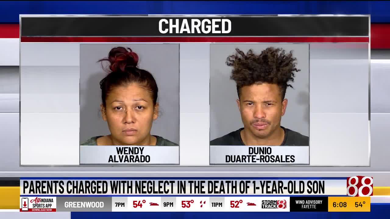 Parents charged with neglect in the neglect in the death of 1-year-old son
