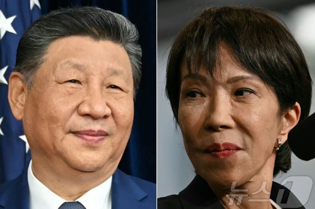 Президент Китая Си Цзиньпин и премьер-министр Японии Санаэ Такаичи. /News1