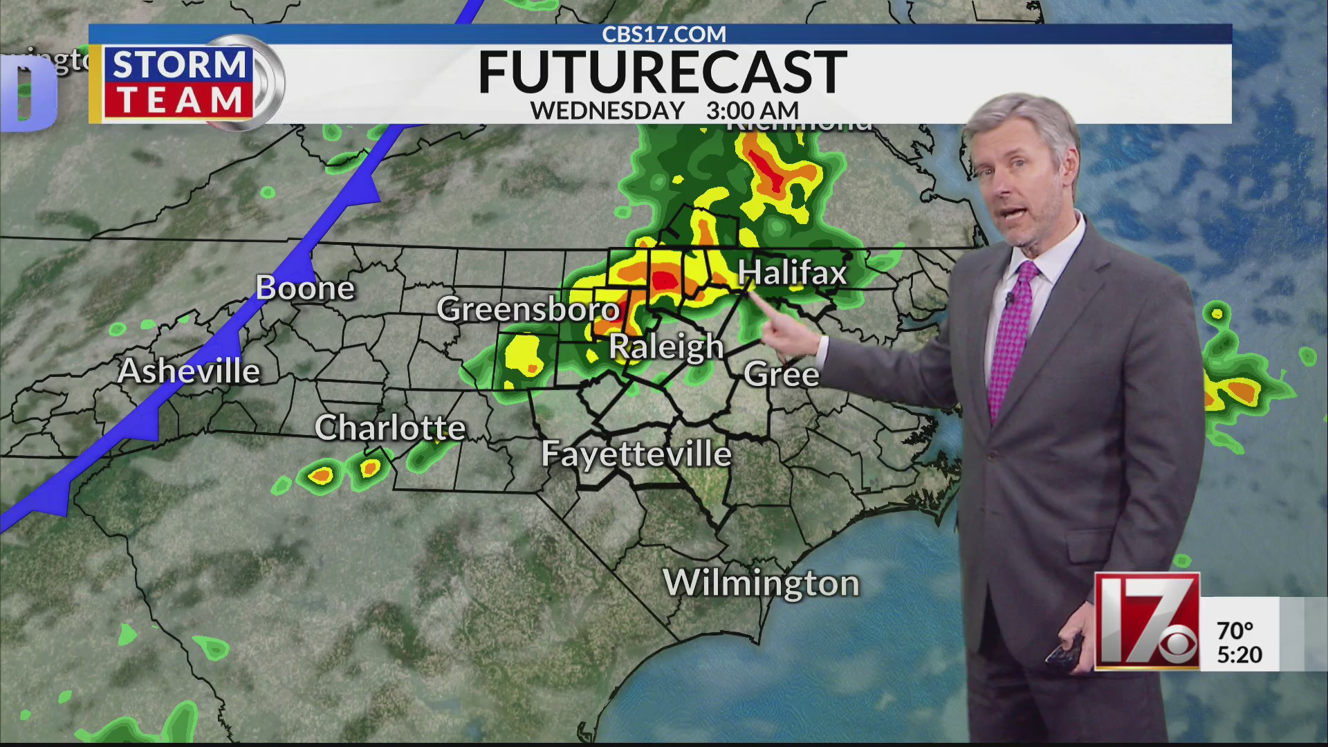 Rain arrives Tuesday night, chilly weather for Thanksgiving in central NC