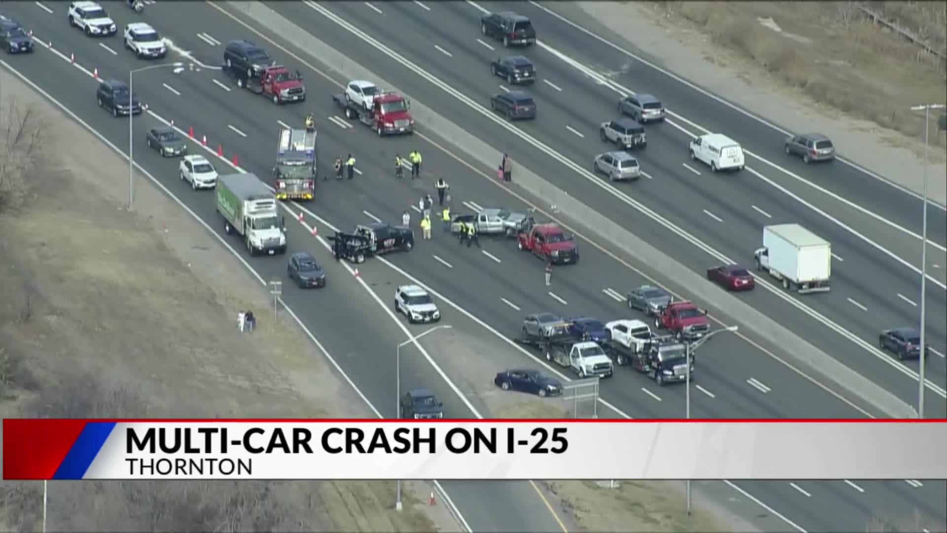 SB I-25 reopened after multi-vehicle crash in Thornton